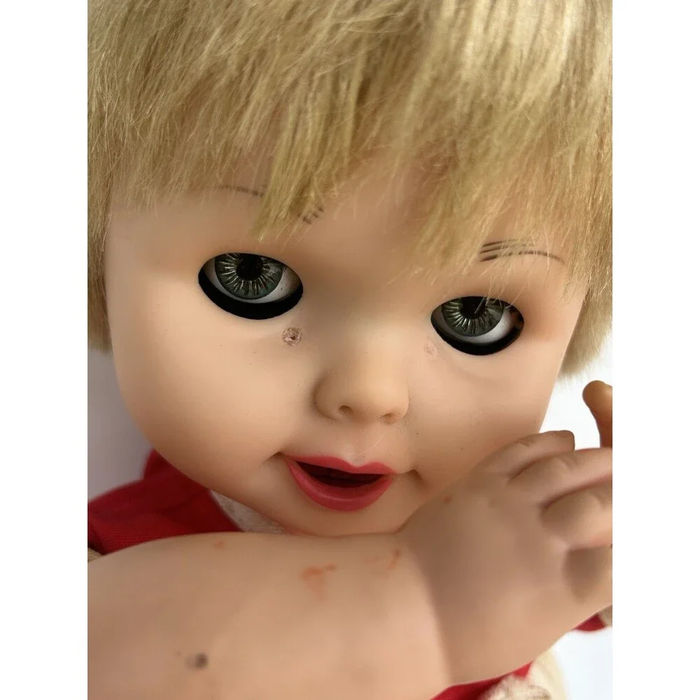 1966 Deluxe Reading Baby Magic Doll 18” Magnetic Eyes Moving Mouth Original Dres